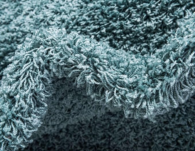 Unique Loom Solid Shag Collection Area Rug (2' 6" x 13' 1" Runner, Light Slate Blue)