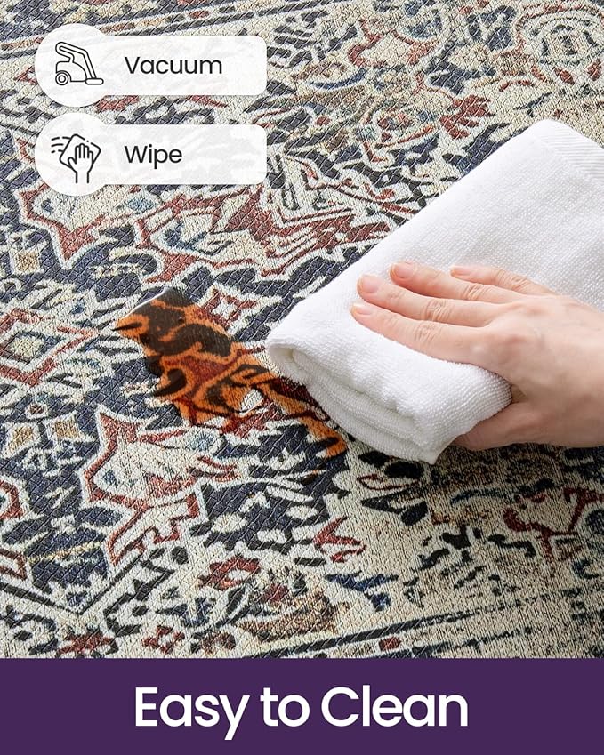 DEXI Kitchen Mats for Floor Cushioned, 23x59 Extra Large Wide Runner Rug Non Slip, Waterproof Soft Comfort Standing Padded Anti Fatigue Decorative, Blue Red