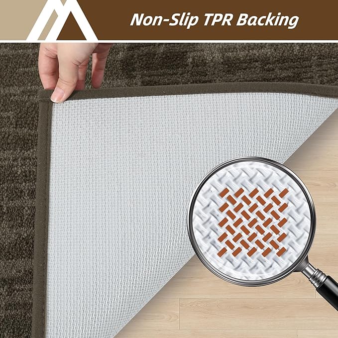 COSY HOMEER-Door-Mat,Dirt Trapper Entryway Rugs 24"x36" Non Slip Washable Entrance Mats,Absorbent Welcome Mat,Low Profile Dog Door Mats for Front Back Doomats and Wet Shoes,Brown