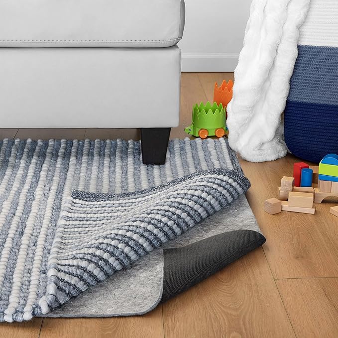 RUGPADUSA - Dual Surface - 6'x9' - 1/4" Thick - Felt + Rubber - Non-Slip Backing Rug Pad - Safe for All Floors
