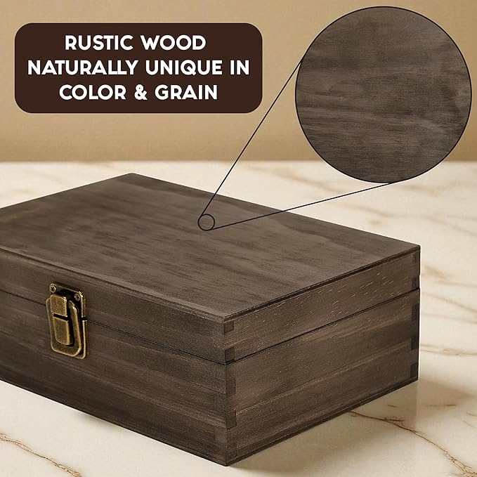 Engraved Memorial Memory Box – Wooden Keepsake Box for Loss of Loved One or Pet – Sympathy Gift – Medium Size – Dark Walnut Finish – 8.5 x 6 x 3 in