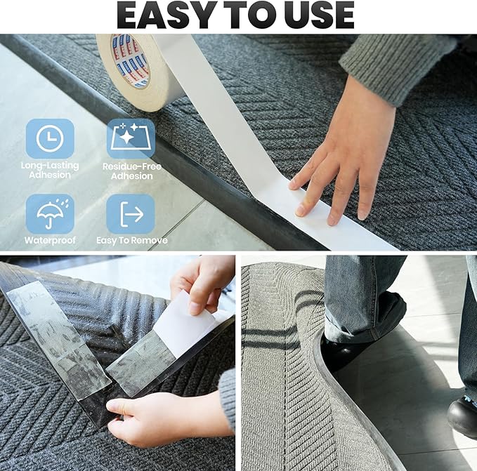 ADHES Double Sided Carpet Tape for Area Rugs – 2 Inch x 40 Yards, Heavy Duty Adhesive, Residue-Free, Rug Gripper for Hardwood Floors, Tile, and Carpeted Surfaces – Easy to Apply
