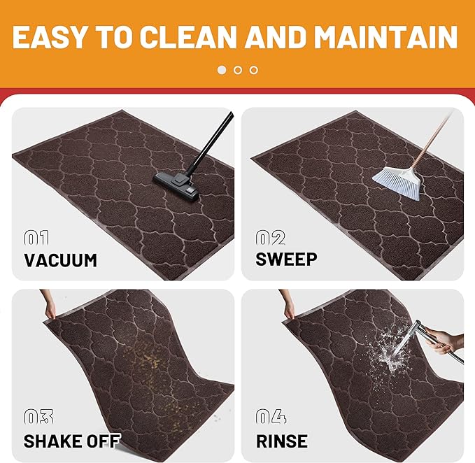 Door Mat Outdoor, 29x17, Welcome Mats for Entryway, Front Doormat for Home Entrance, Patio, Garage, RV Mats for Outside, Indoor Floor Mat, Durable, Non-Slip, Catches Muddy and Dirt(Brown)
