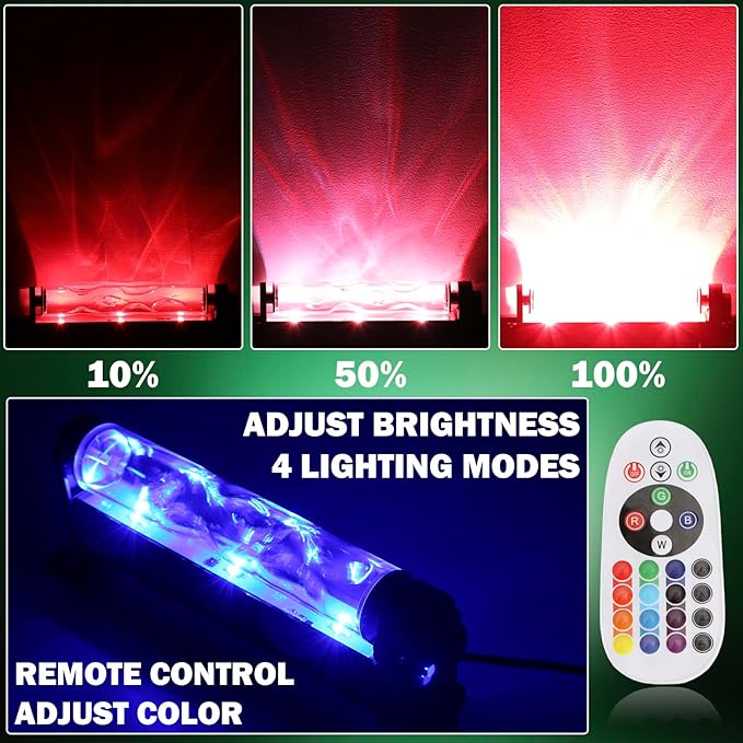16.2inch Dynamic Wave Wall Light Bar, 30W LED Ocean Wave&Aurora Projector Light with Remote, RGBW Flowing Water Ripple Light for Bedroom, Gaming Room, Living Room, Home Decor, Ambient Mood Lighting