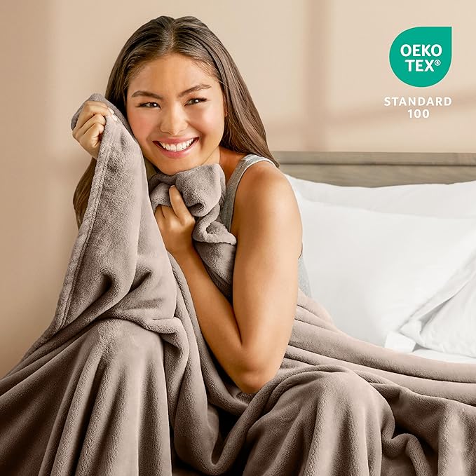 Bare Home Fleece Blanket - King Size - Ultra-Soft Lightweight for Bed, Sofa, and Couch - Luxury Microplush - Cozy Warm Blanket (King, Taupe)