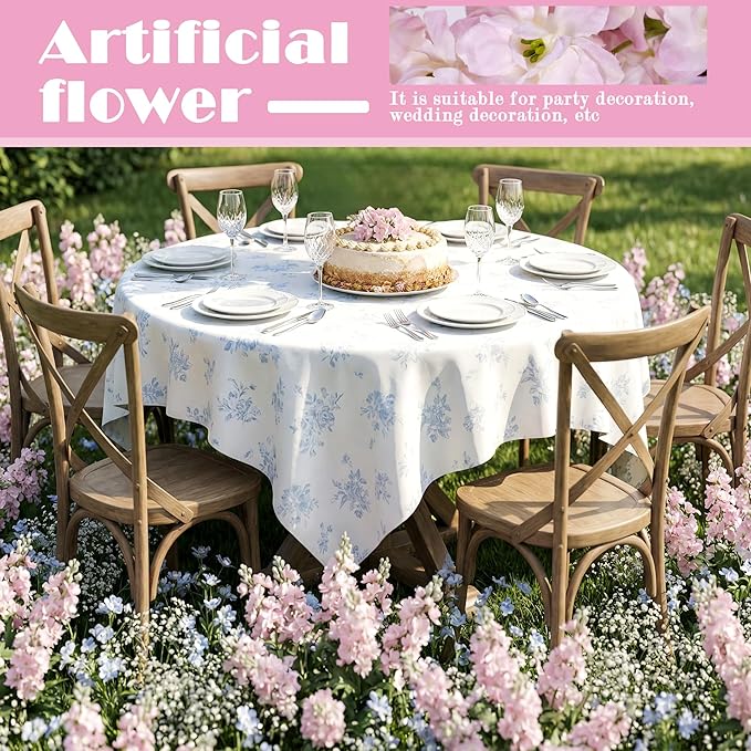 Fake Flowers Delphinium Artificial Flowers Silk Flowers with Stems Long Stem Artificial Flowers for Tall Vase Faux Flowers for Indoor Home Decoration Wedding Decoration Centerpiece (23.6”,8Pcs,Pink)