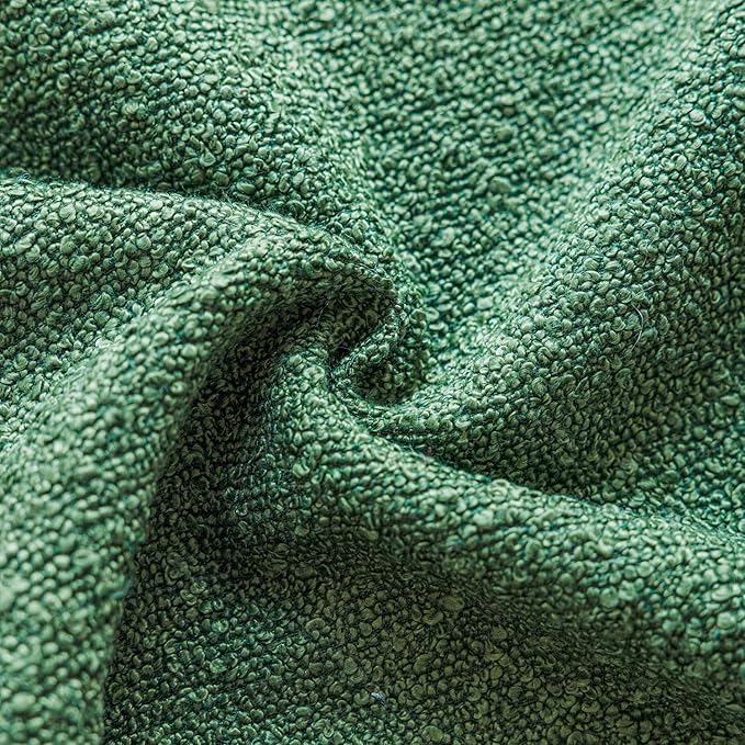 Foindtower Decorative Textured Boucle Throw Pillow Covers Accent Solid Pillow Cases Neutral Soft Cozy Couch Cushion Case for Chair Sofa Bedroom Living Room Home Decor 24 x 24 Inch,Hunter Green