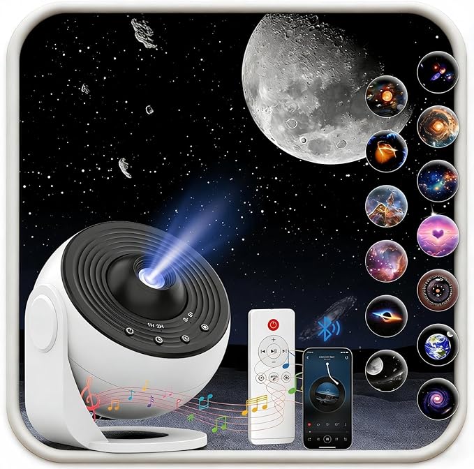 Galaxy Projector Pro Sound Machine, 13 in 1 Planetarium Projector Pro for Bedroom, Bluetooth Music & White Noise, Galaxy Star Night Light Projector for Kids Adults Room
