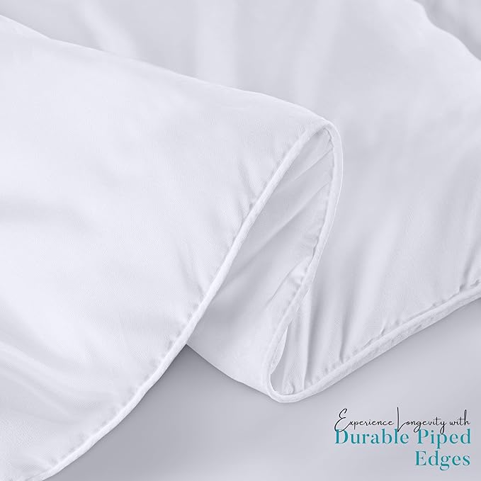 Utopia Bedding Comforter Duvet Insert, Quilted Comforter with Corner Tabs, Box Stitched Down Alternative Comforters Queen Size (White, Pack of 2)