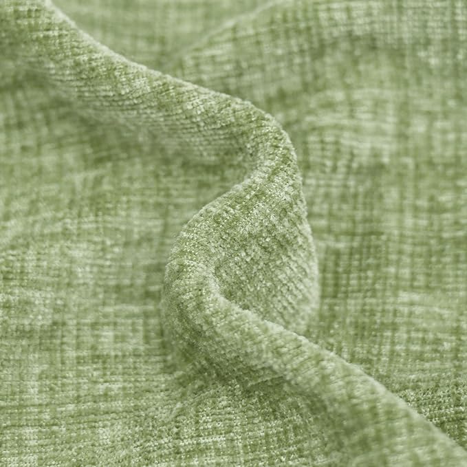CaliTime Throw Pillow Covers Decorative 16 X 26 Inches Pack of 2 Cozy Chenille Cushion Cases for Couch Sofa Bed Living Room Home Sage Green