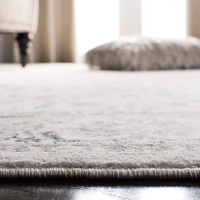 SAFAVIEH Isabella Collection Runner Rug - 2'2" x 7', Light Grey & Cream, Oriental Design, Non-Shedding & Easy Care, Ideal for High Traffic Areas in Living Room, Bedroom (ISA912F)