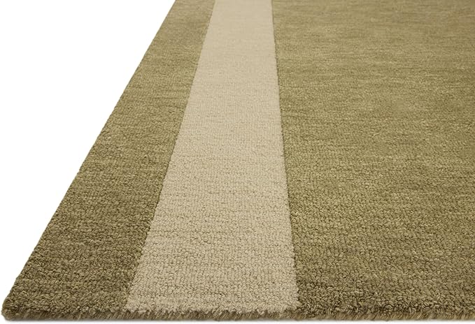 Loloi Leanne Ford Craven Collection CVN-01 Light Olive/Oatmeal 2'-3" x 3'-9" Accent Rug Geometrical, Patterned, Neutral, Entryway, Mudroom, Bathroom, and Kitchen