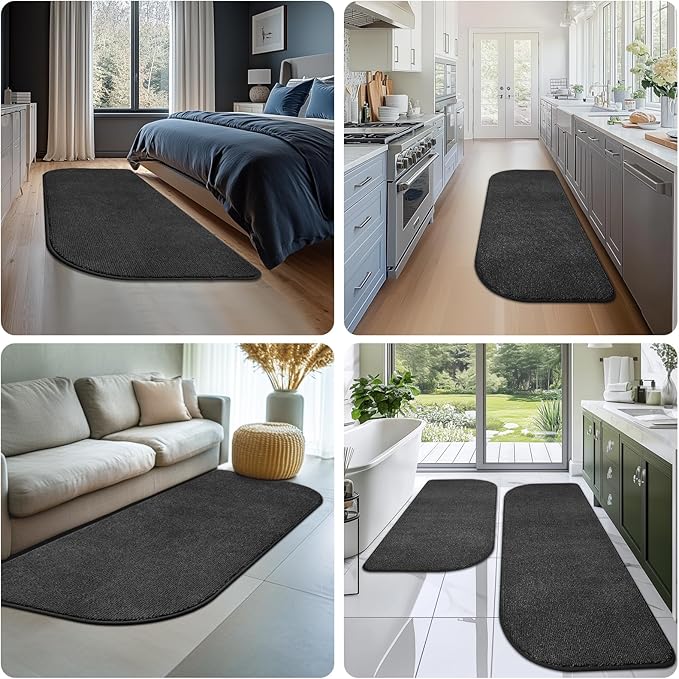 Washable Kitchen Rugs Set of 2 (24" x 35.5" + 24" x 59"), Non Slip Kitchen Mats for Floor, Absorbent Indoor Entryway Runner Rugs for Laundry, Bathroom, Door, Bedroom (Roll Packing)