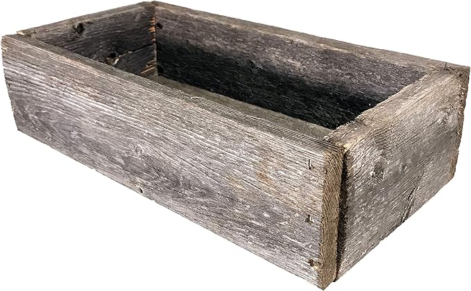Rustic Revival | Decorative Barnwood Box – Authentic Rustic Weathered Wood Box for Table Decoration, Weddings, Parties & Farmhouse Home Decor – Real Wood Centerpiece Holder