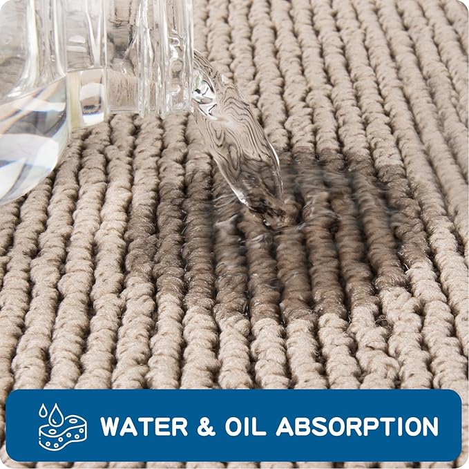 PURRUGS Machine Washable Kitchen Runner Rug 2ft x 7ft, Non-Slip/Skid Hallway Runner Rug, Super Absorbent Soft Area Rug for Hallway, Kitchen & Laundry, Rolled Packaging, Beige