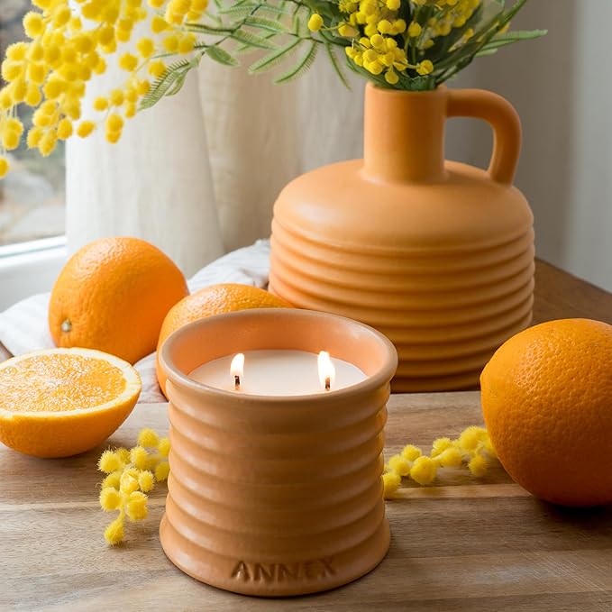 Annex Large Ceramic Handmade Bud Vase, Perfect for Pampas Grass, Book Vase for Flowers, Boho Room Decor for Home, Table, Shelf, Floor, Centerpiece or Book Display