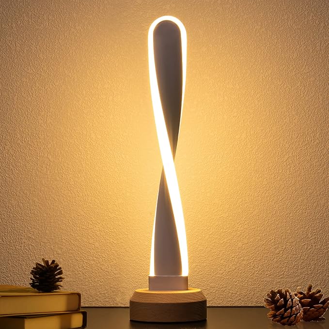 Table Lamp RGB Wood lamp Bedside Lamp 16 Color-Changing Light, Natural Beech Night Light for Living Rooms and Bedrooms Creative Home Decor, Unique House warmging Gift(US-LX-RGB)