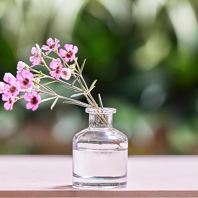 CHIVE ‘Loft’ Small Mini Flower Vases - Clear Glass Bud Vases, Set of 10 - Cute Vintage Rustic Centerpieces for Wedding, Events & Home - Premium Quality, Designed to Last