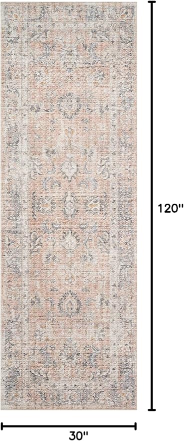 Loloi Skye Collection SKY-01 Blush/Grey 2'-6" x 10'-0" Runner Rug