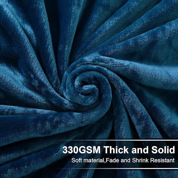 Soft King Size Blanket Warm Fuzzy Microplush Lightweight Thermal Fleece Blankets for Couch Bed Sofa,90x108 Inch, Peacock Blue