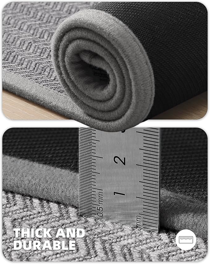 Color&Geometry Kitchen Rugs Kitchen Mats for Floor, 17"X79" Light Grey Kitchen Rugs Non Slip Washable with Rubber Backing, Quick Dry, Low Pile, Easy Clean Kitchen Runner Rug Kitchen Sink Mat