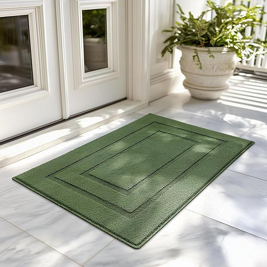 GRANNY SAYS Front Door Mat Outside Entrance, Welcome Matt Indoor Non-Slip, Door Mats for Outdoor, Entryway Front Porch Matt Low Profile Resist Dirt Easy to Clean, 32" x 20", Green
