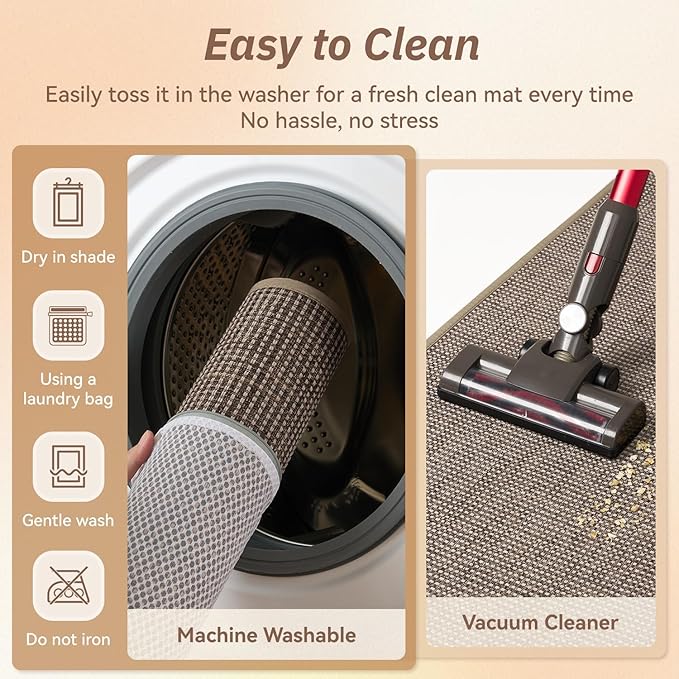 PADOOR Kitchen-Rugs Non Slip Washable, Kitchen-Mats for Floor Super Absorbent Kitchen Floor Mat, Rubber Backing Runner Rug for Kitchen, Comfort Standing Mats in Front of Sink 20"x32" Brown