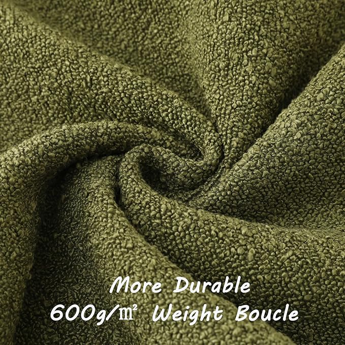FUTEI Pack of 2 Moss Green Decorative Throw Pillow Covers 12x20 Inch Soft Cozy Solid Boucle Textured Lumbar Pillow Cases,Modern Home Decor for Couch Bed Living Room