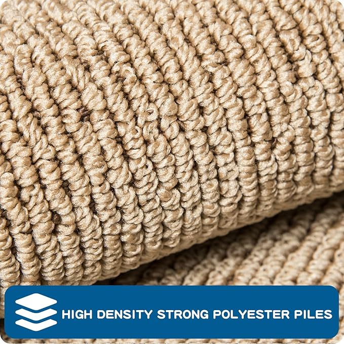 PURRUGS Machine Washable Kitchen Rug Set [2 PCS] (24" x 36"+ 24" x 60"), Non-Slip/Skid Kitchen Runner Rugs & Floor Mats, Super Absorbent Soft Area Rugs for Sink, Kitchen & Laundry, Beige