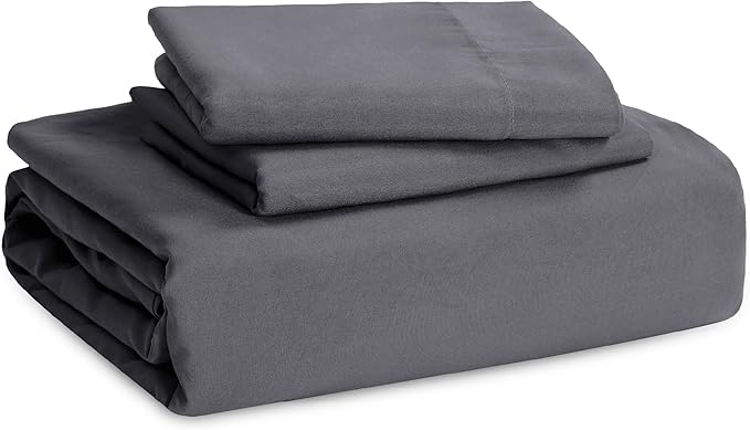 Bedsure Dark Grey Duvet Cover Twin/Twin XL Size - 2 Pieces Prewashed Cotton-Like Extra Soft Bedding Set, Includes 1 Twin Duvet Cover 68x90 Inches with Zipper Closure & 1 Pillow Sham, No Comforter