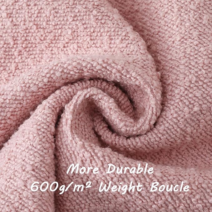 FUTEI Valentine's Day Pack of 2 Pink Decorative Throw Pillow Covers 20x20 Inch Soft Cozy Solid Boucle Textured Cushion Case,Modern Home Decor for Couch Bed Living Room