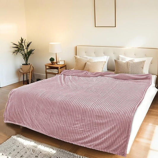 Electric Heated Blanket Full Size 72"x84" with Cozy Flannel, 6 Heat Settings & 10 Hours Auto Off, Soft & Cozy Warming Throw for Home, Office, or Bed, Machine Washable, Pink