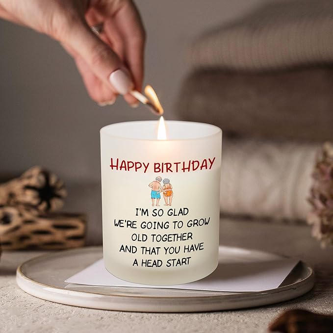OASSIE Romantic Birthday Gifts for Him Her - Long Lasting Vanilla Lavender Candle 10oz - Gifts for Couple Husband Wife Boyfriend Girlfriend Men Women