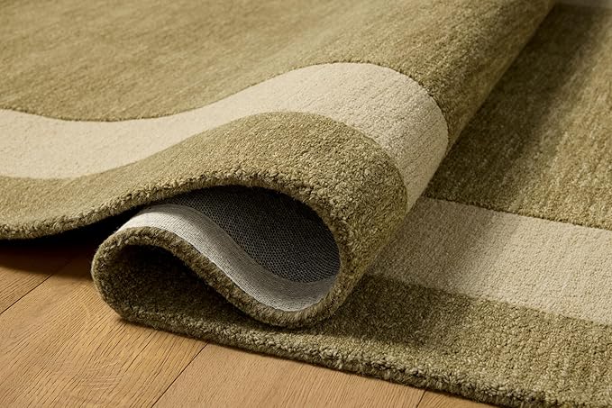 Loloi Leanne Ford Craven Collection CVN-01 Light Olive/Oatmeal 2'-3" x 3'-9" Accent Rug Geometrical, Patterned, Neutral, Entryway, Mudroom, Bathroom, and Kitchen