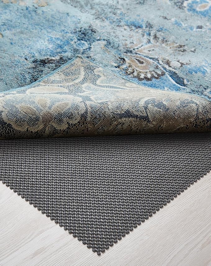 Veken 3x5 Ft Rug Pad Gripper for Hardwood Floors, Non Slip Rug Pads for Area Rugs, Thick Dark Grey Rug Grippers for Tile Floors, Under Carpet Anti Skid Mat, Keep Your Rugs Safe and in Place