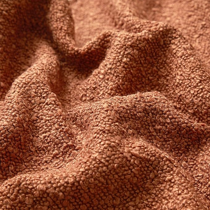 JUSPURBET Rust Decorative Pillow Covers 18x18 Set of 2 Throw Pillow Covers for Couch Sofa Bed Cozy Boucle Textured Cushion Covers Cases with Hidden Zipper for Living Room Home Decor