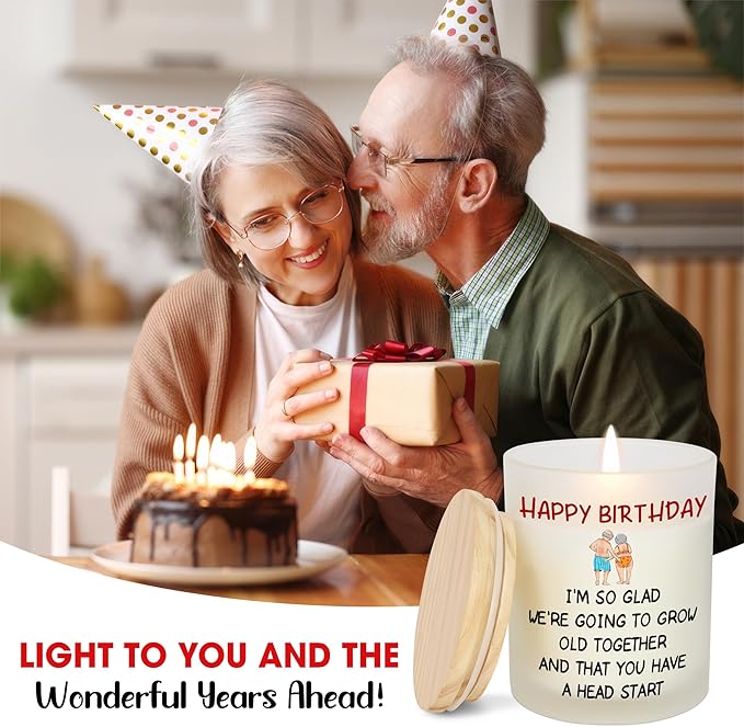 OASSIE Romantic Birthday Gifts for Him Her - Long Lasting Vanilla Lavender Candle 10oz - Gifts for Couple Husband Wife Boyfriend Girlfriend Men Women