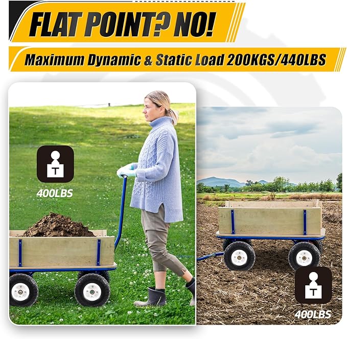 MZREXN 2-Pack 10" Flat Free Solid Tires 4.10/3.50-4 Tire and Wheel, with 5/8" Axle Bore Hole, 2"-2.2" Offset Hub, for Hand Truck, Garden Cart,Trolleys, Yard Trailers, Utility Cart, White