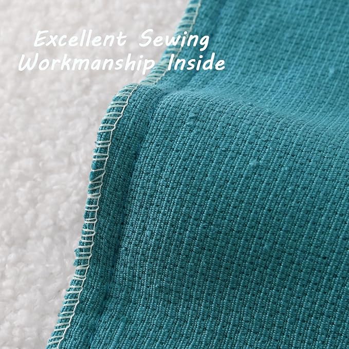 FUTEI Pack of 2 Teal Blue Decorative Throw Pillow Covers 26x26 Inch Soft Cozy Solid Boucle Textured Euro Pillow Shams,Modern Home Decor for Couch Bed Living Room