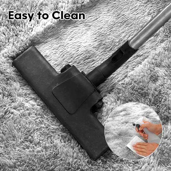 Mtandyx 8x10 Area Rugs Living Room, Large Plush Fluffy Bedroom Carpet, Non-Slip Upgraded Indoor Thick Soft Rug, Modern Plush Carpet Suitable for Kids Home Decor Aesthetics Dorm, Dark Grey.