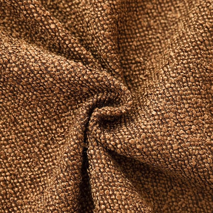 Foindtower Decorative Textured Boucle Throw Pillow Covers Accent Solid Pillow Cases Neutral Soft Cozy Couch Cushion Case for Chair Sofa Bedroom Living Room Home Decor 24x24 Inch,1PC,Hazel Brown