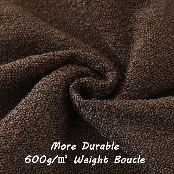 FUTEI Pack of 2 Dark Coffee Decorative Throw Pillow Covers 20x20 Inch Soft Cozy Solid Boucle Textured Cushion Case,Modern Home Decor for Couch Bed Living Room