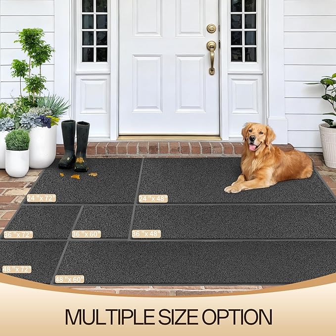 Amyracel Front Door Mat Indoor Outdoor Entrance, 48" x 72" All-Season Waterproof Doormat for Enterway, Heavy Duty Commercial Floor Mat, Fade Resistant, Rubber Back, Low Profile, Easy Clean