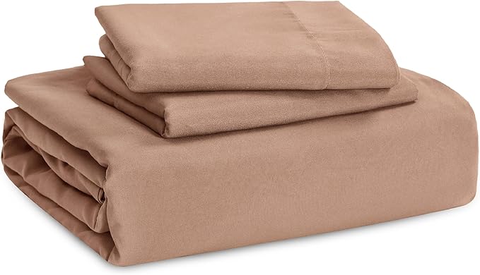 Bedsure Mocha Mousse Duvet Cover Full Size - 3 Pieces Prewashed Extra Soft Cotton-Like Bedding Set, Includes 1 Duvet Cover 80x90 Inches with Zipper Closure & 2 Pillow Shams, Comforter Not Included