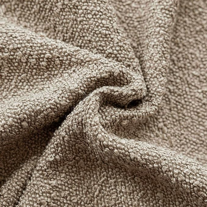 Foindtower Decorative Textured Boucle Throw Pillow Covers Accent Solid Pillow Cases Neutral Soft Cozy Couch Cushion Case for Chair Sofa Bedroom Living Room Home Decor 22x22 Inch,1PC,Light Khaki Tan