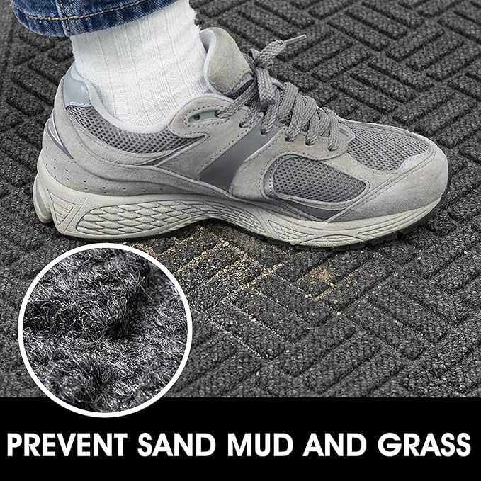 MATALL Front Door Mat 2 Pack Indoor and Outdoor Welcome Mat, Absorbent and Drain Away Water Heavy Duty Entryway Doormat for Front Back Doors, Laundry Rooms, Mudrooms and More, 29.5x17.5IN