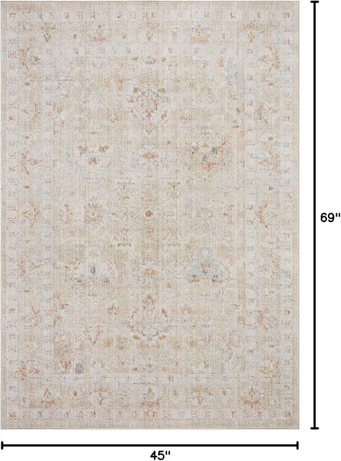 Loloi Monroe Collection MON-05 Sand/Sunrise 3'-9" x 5'-9" Accent Rug