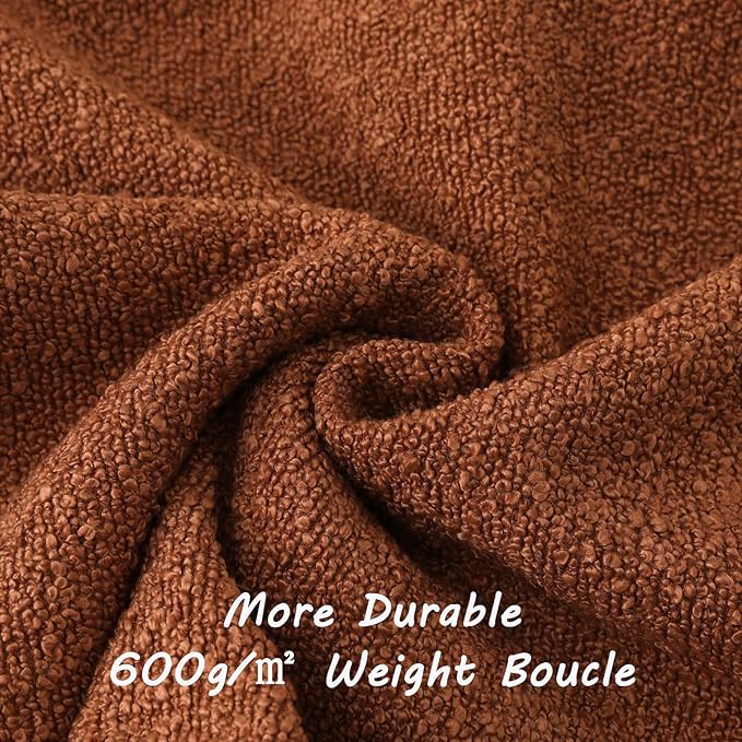 FUTEI Pack of 2 Rust Decorative Throw Pillow Covers 18x18 Inch Soft Cozy Solid Boucle Textured Cushion Case,Modern Home Decor for Couch Bed Living Room