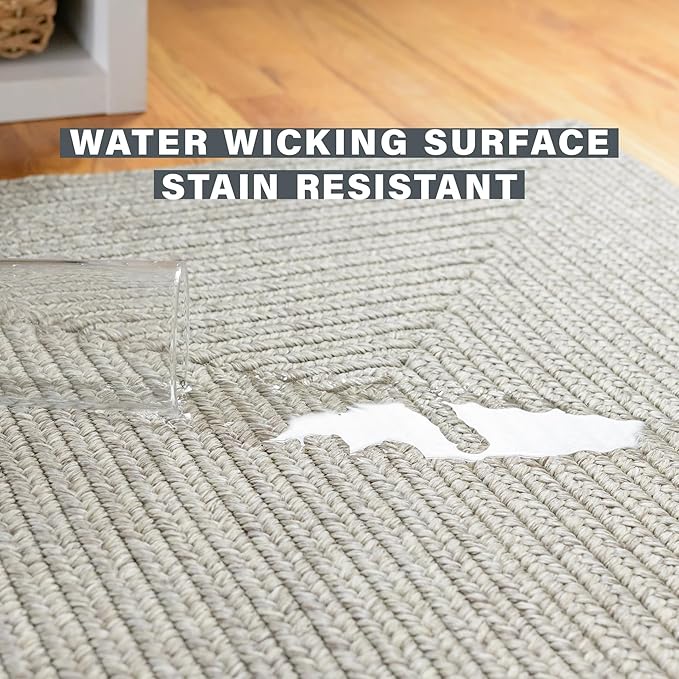 Slate Grey Small Braided Rug 20"x30" - Rectangle, Indoor Outdoor Washable - Country Decor for Bathrooms and Entryways - Beautiful, Durable, Waterproof, Pet Friendly and Soft