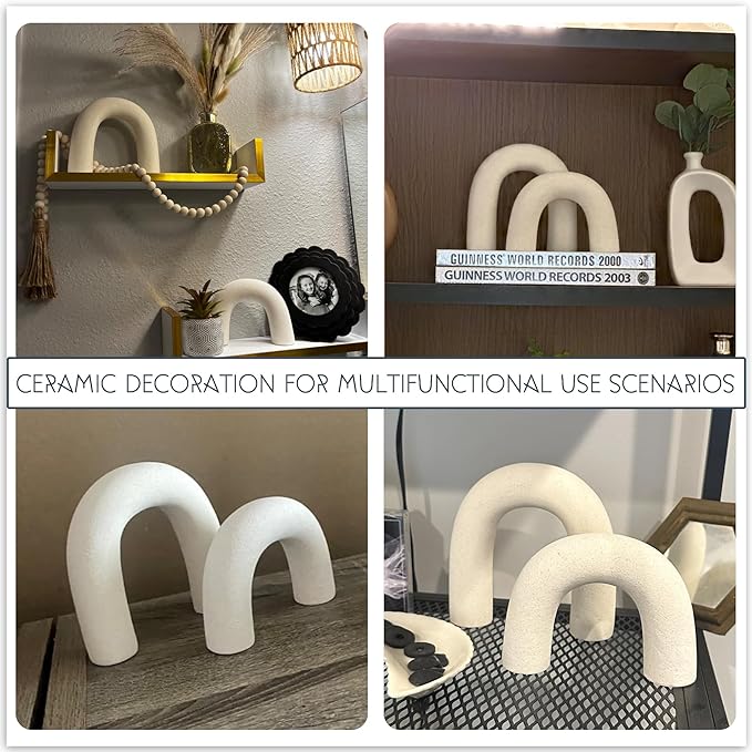 Defined Deco Ceramics Arch Decorative Objects,Neutral Home Decor for Shelves,Shelf Decor Aesthetic,Home Decorations for Living Room Decor,